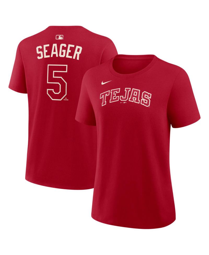 Women's Corey Seager Red Texas Rangers 2026 City Connect Name & Number T-Shirt