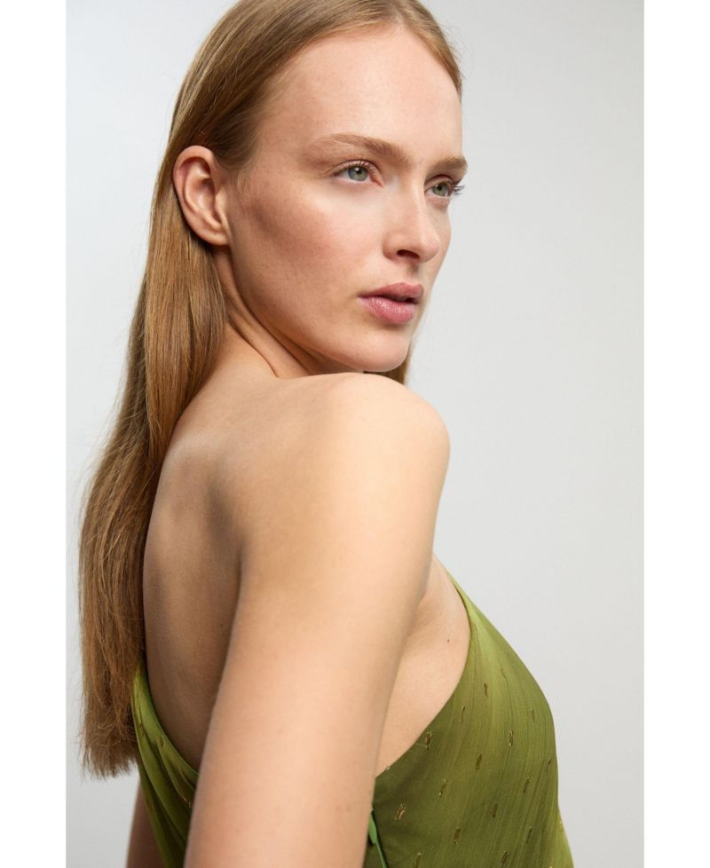 Women's Ombre One Shoulder Maxi Dress