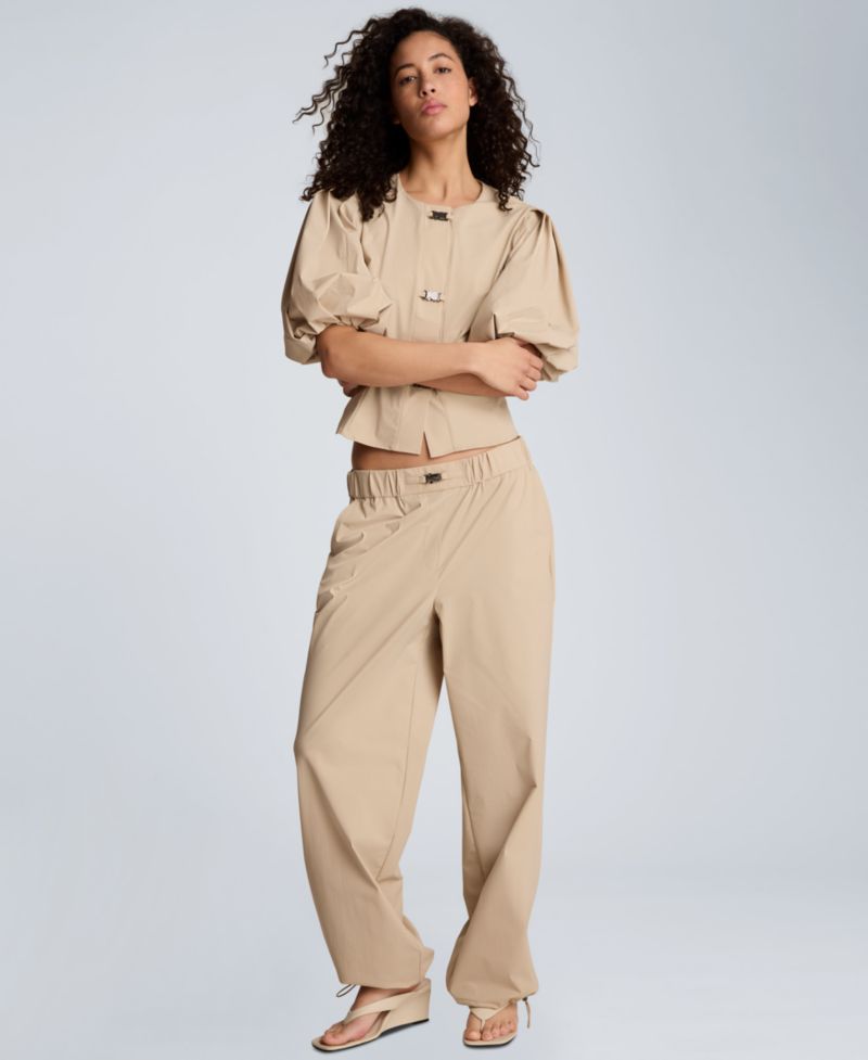 Women's Pull-On Wide-Leg Bungee Hem Pants