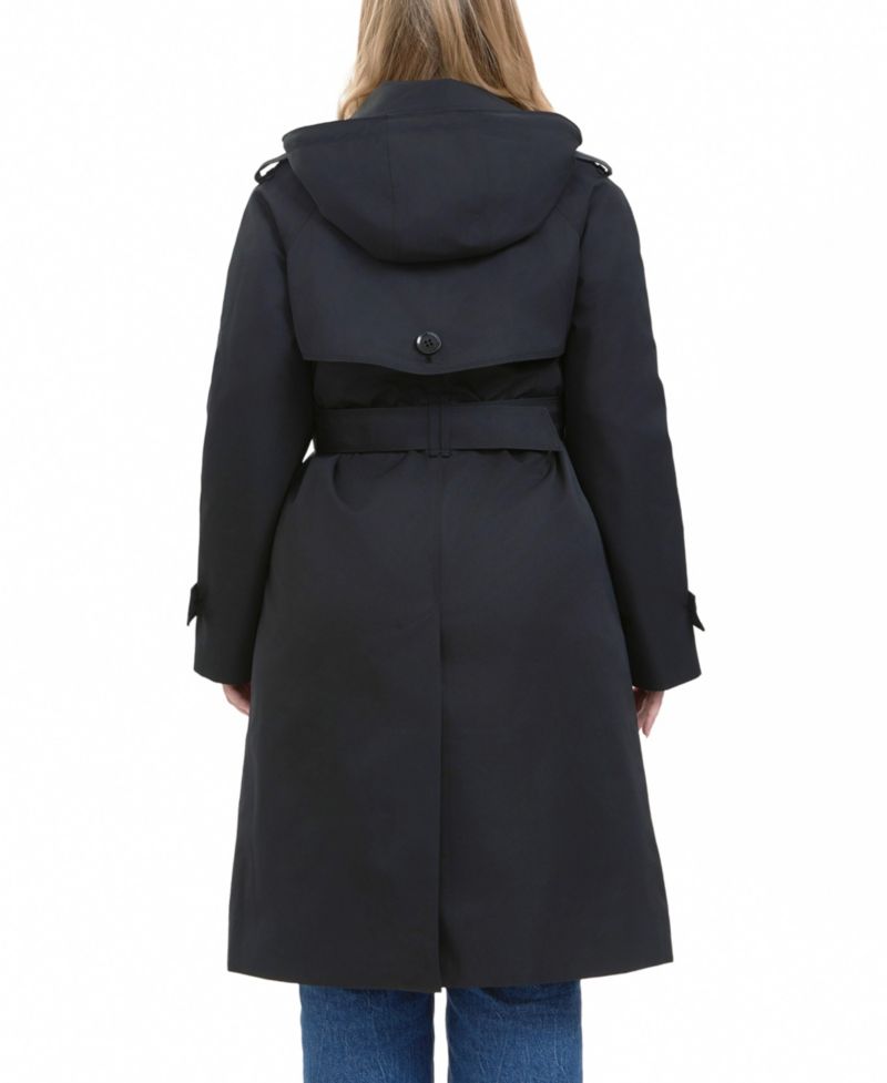 Plus Size Eliana Water Resistant Hooded Trench Coat