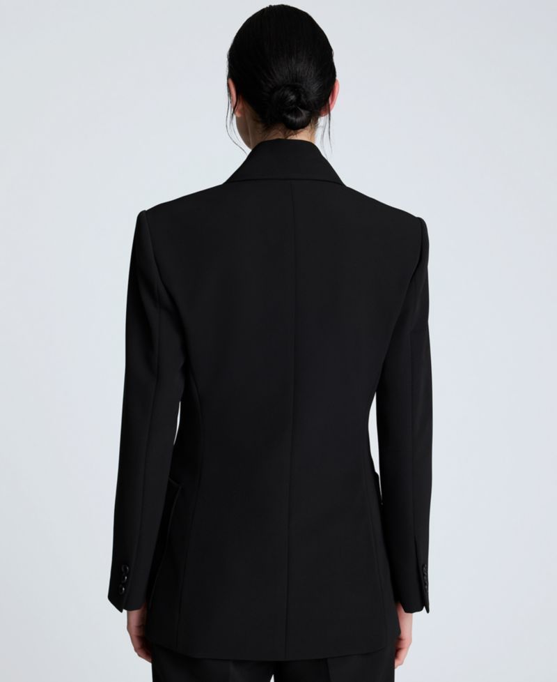 Women's Luxe Twill Double-Breasted Blazer
