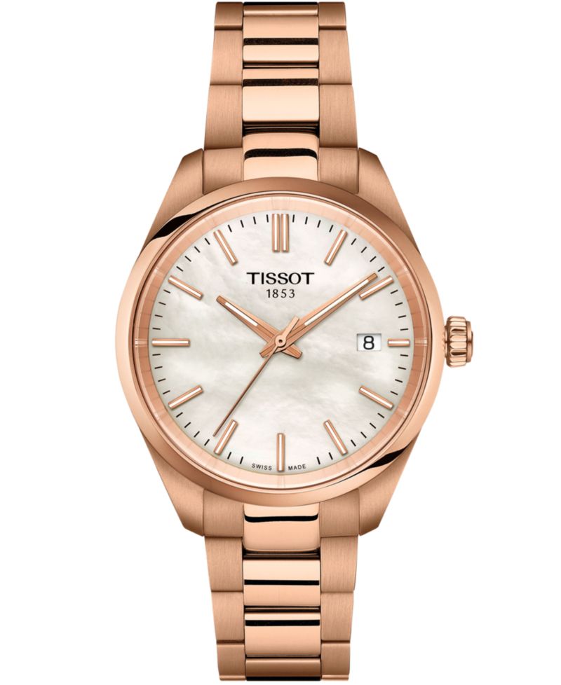 Unisex Rose Gold Stainless Steel Bracelet Watch, 34mm