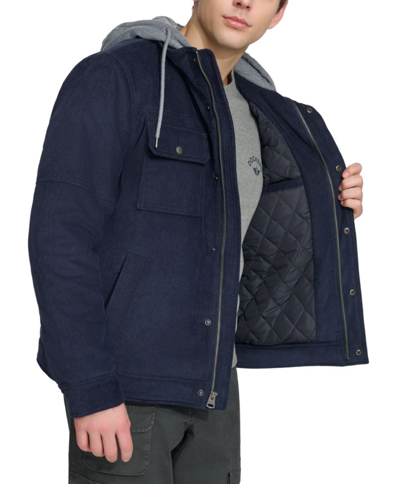 Men's Hooded Corduroy Zip Jacket