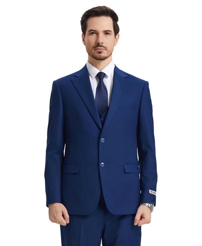 Men's Hybrid-Fit 3pc Notch Lapel Suit Set, Jacket Vest and Pants