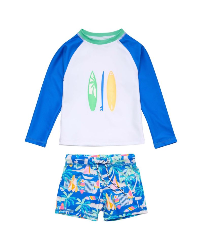 Little Boys Breakwater Beach LS Set