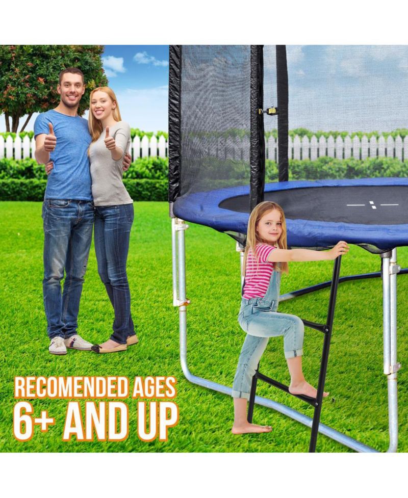 Galvanized Steel Extra-Wide Footsteps Trampoline Safety Ladder