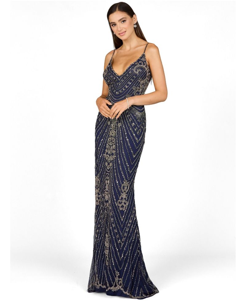 Women's Spaghetti Strap Beaded Dress