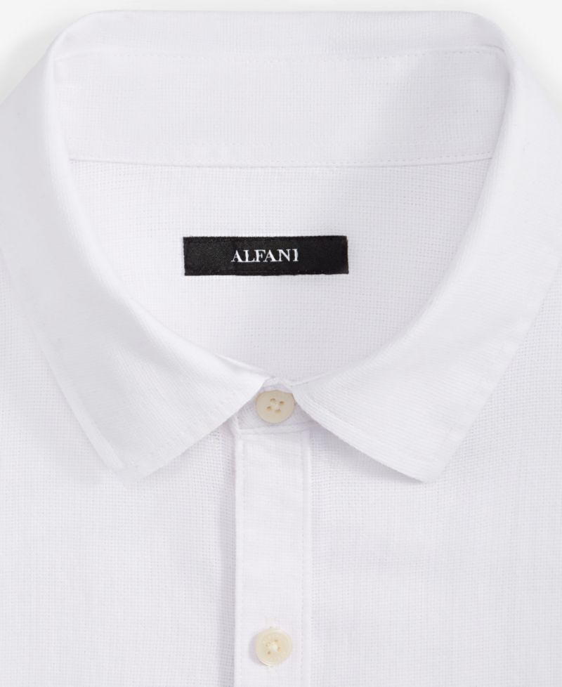 Men's Short-Sleeve Solid Textured Shirt