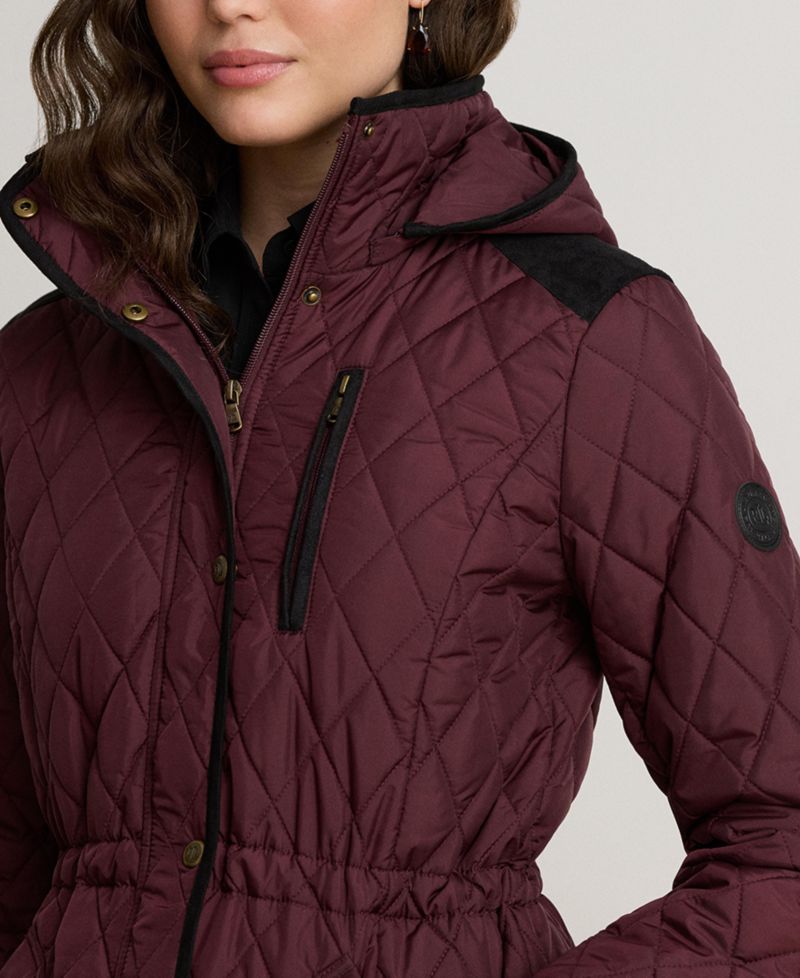 Petite Hooded Quilted Anorak Coat
