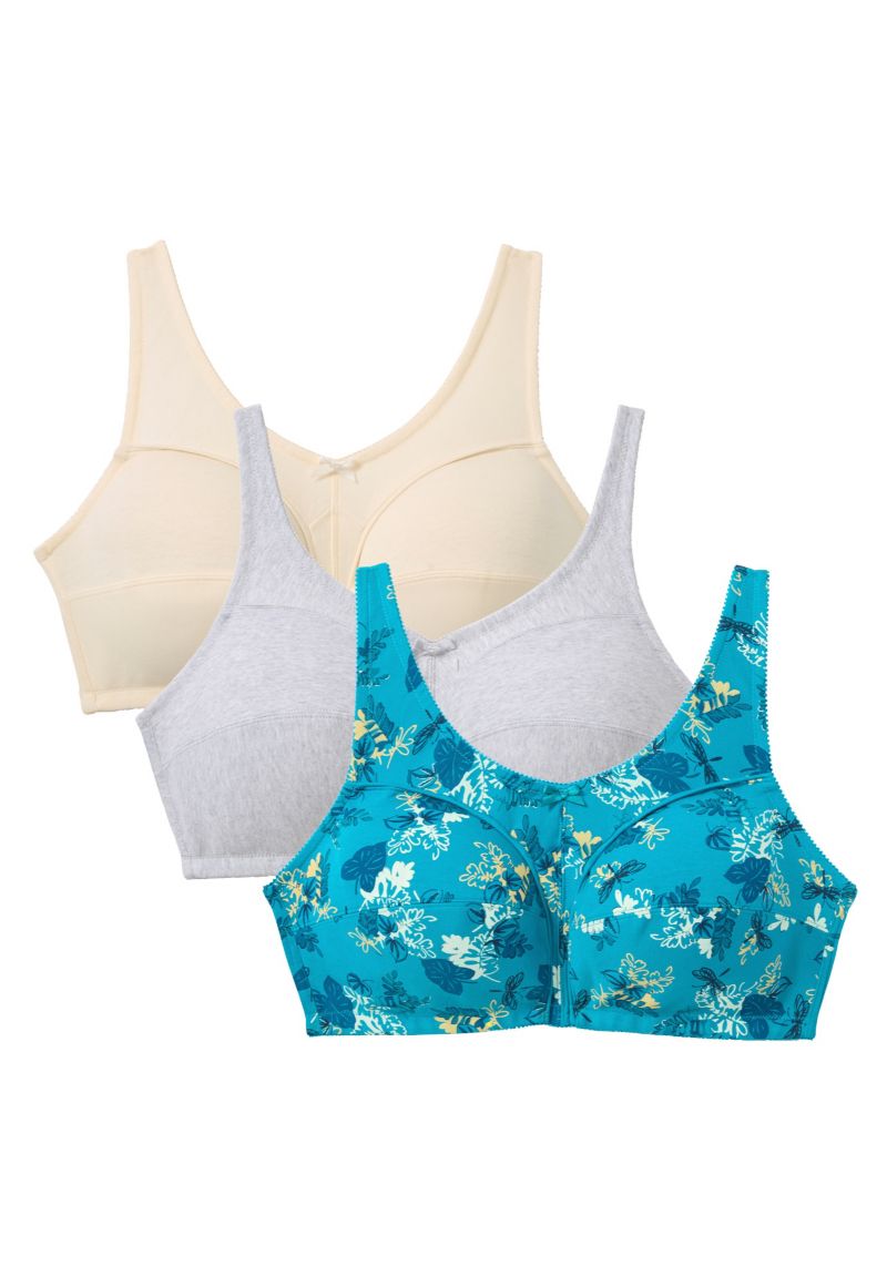 Women's 3-Pack Wireless Light Support Cotton Bra