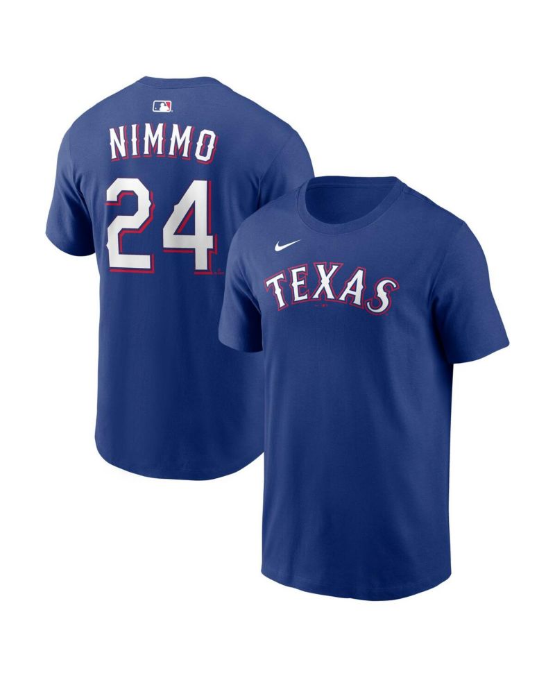Men's Brandon Nimmo Royal Texas Rangers Home Name & Number T-Shirt