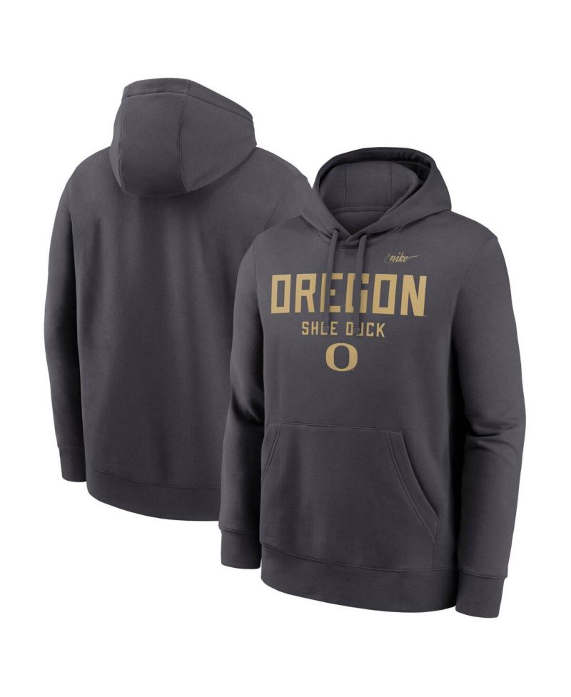 Men's Anthracite Oregon Ducks Shoe Duck Club Fleece Hoodie
