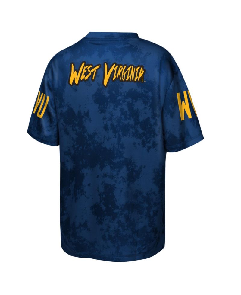 Big Boys and Girls Navy West Virginia Mountaineers Off-Side Sublimated T-Shirt