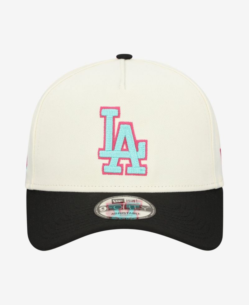 Men's Cream Los Angeles Dodgers Stadium Chrome 9FORTY A-Frame Adjustable Hat