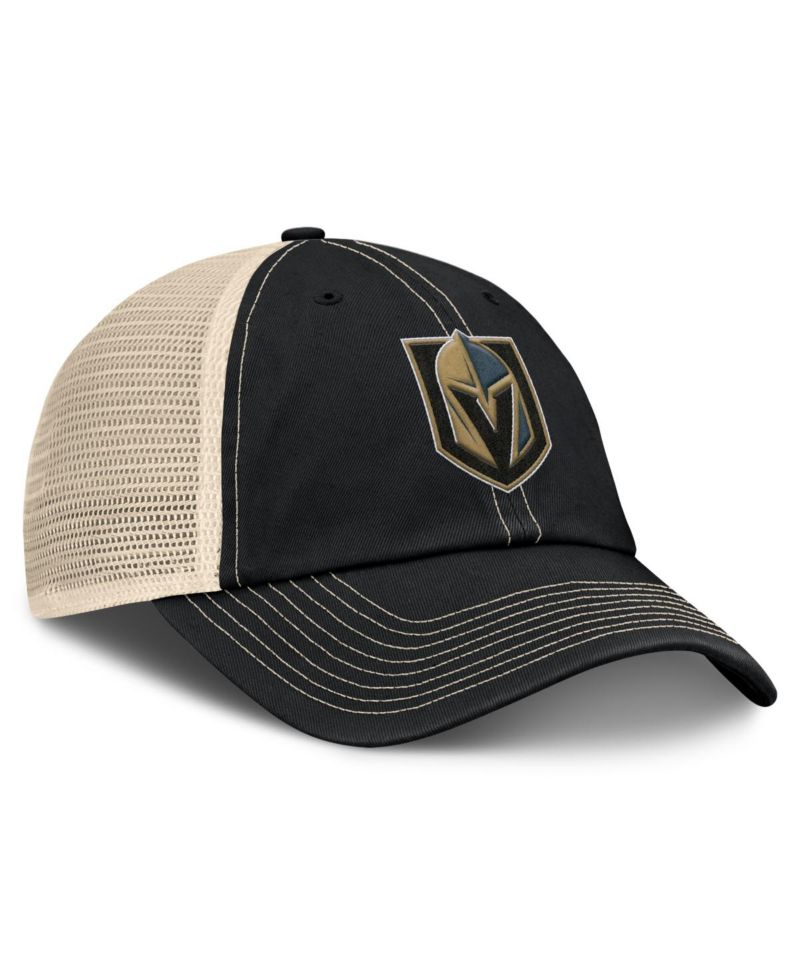 Men's Black/Natural Vegas Golden Knights Rival Trucker Adjustable Hat