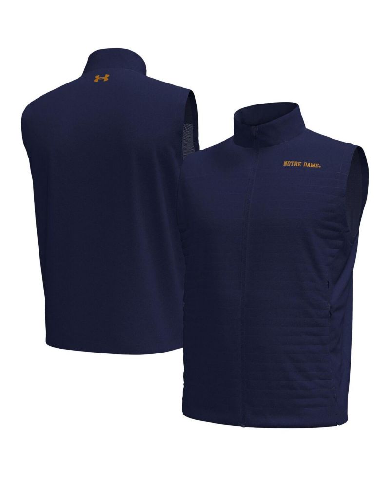 Men's Navy Notre Dame Fighting Irish Drive Pro Storm Full-Zip Sweater Vest