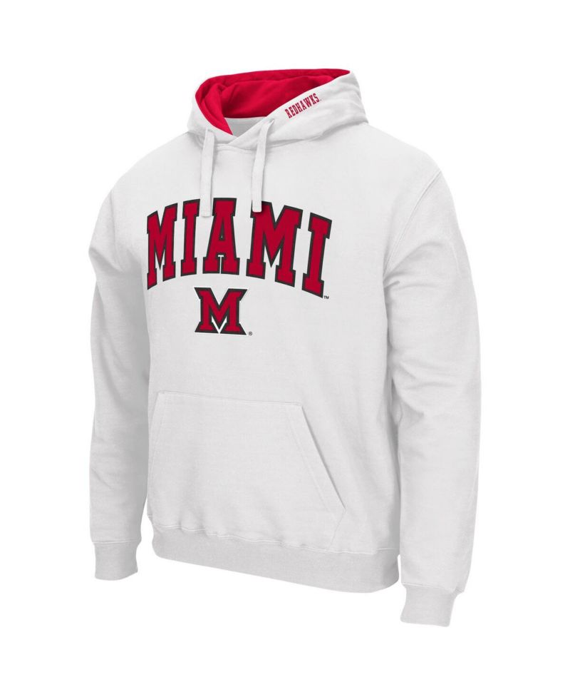 Men's Charcoal Miami University Redhawks Arch and Logo Pullover Hoodie
