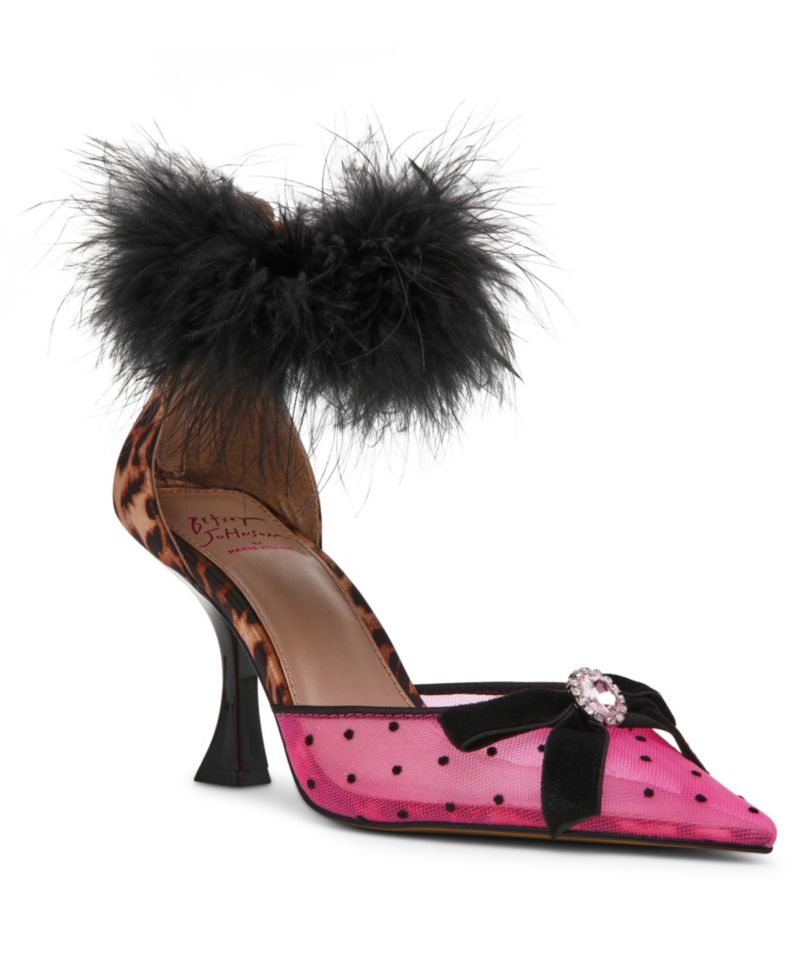 x Paris Hilton Women's Cherie Feathered Slip-On Pumps