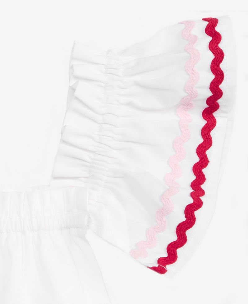 Girls' 6-8 Rik Rak Cotton Flutter Top