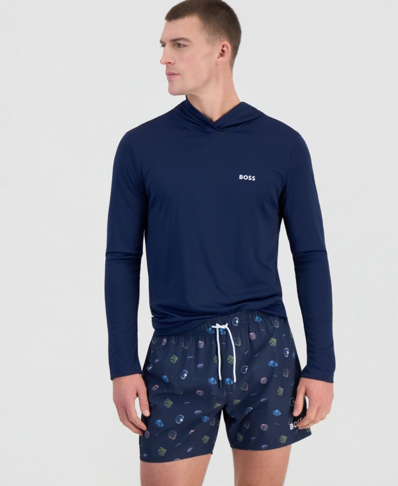 BOSS by Men's Sunfish All-Over Print Swim Trunks, 5" Inseam
