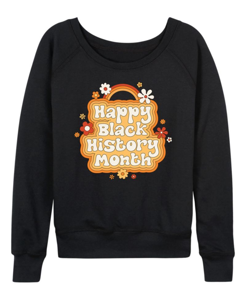 Women's Instant Message Happy Black History Month French Terry Long-Sleeve T-Shirt