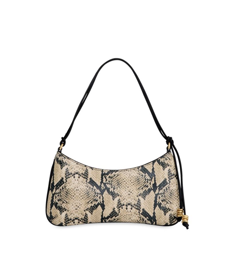 Reina Small Leather Snake Shoulder Handbag