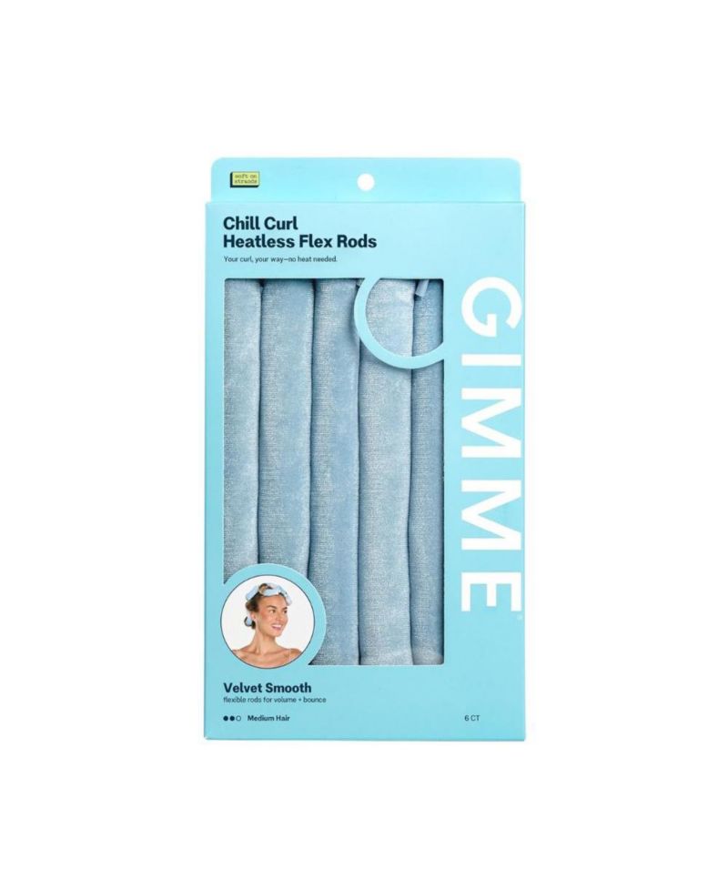 Chill Curl Heatless Flex Rods Gentle and Bendable Hair Rods for Overnight Curls Snap Closure for Secure Hold Medium Hair, 6 Count
