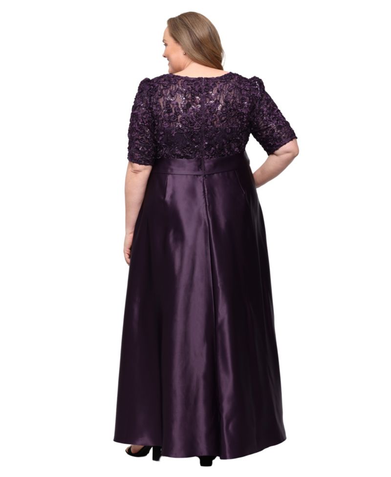 Plus Size Catherine Long V-Neck Empire Waist Dress