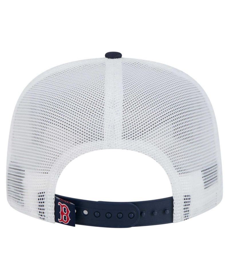 Men's Navy Boston Red Sox 9FIFTY A-Frame Trucker Snapback Hat