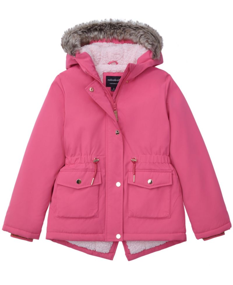 Girls (4-16) Sherpa Fleece Lined Parka Coat
