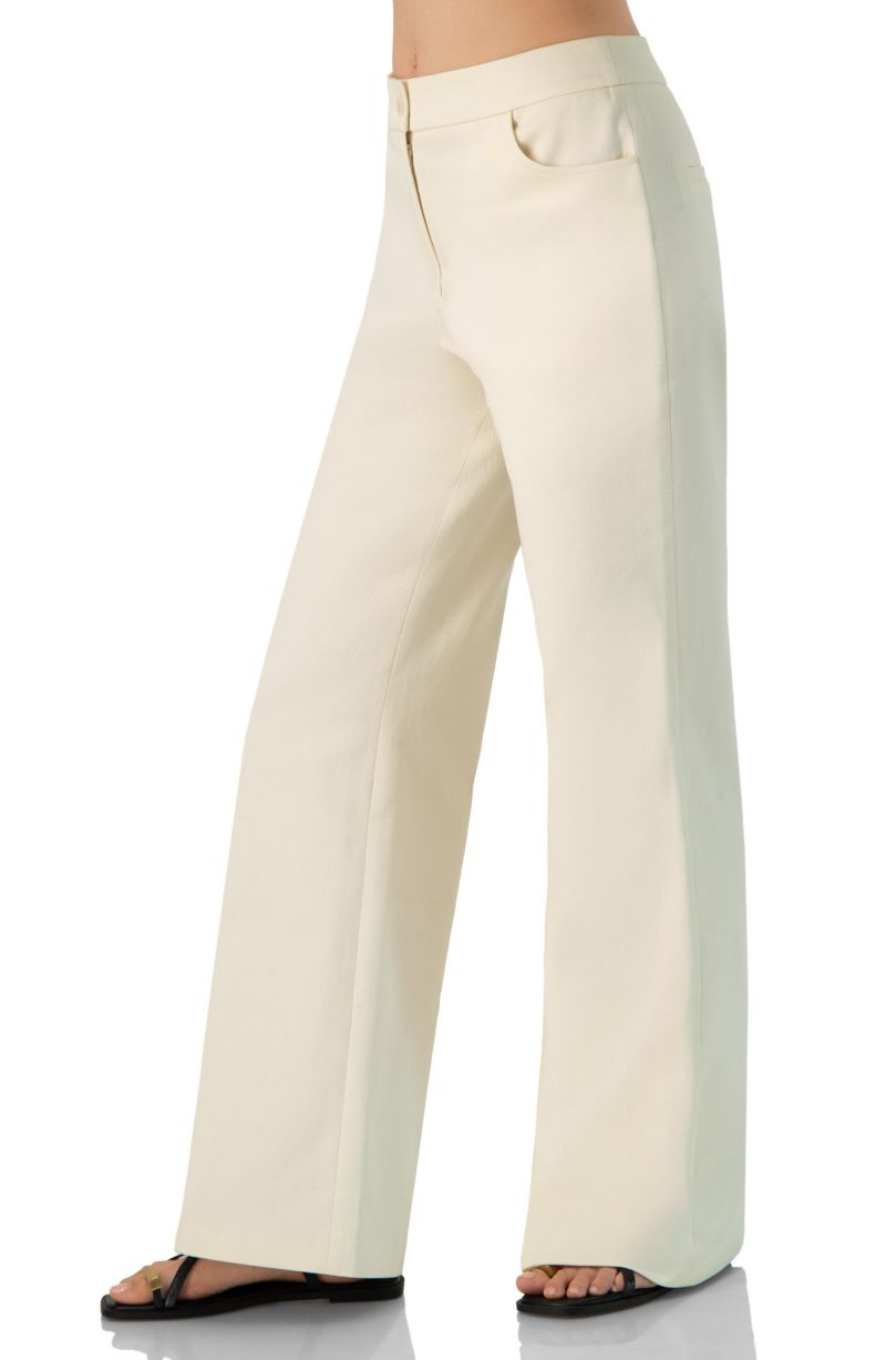 Women's Cotton Wide-Leg Straight Pants