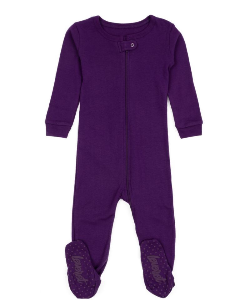 Toddler Matching Family One Piece Footed Cotton Long Sleeve Solid Color Pajamas 2T-5T