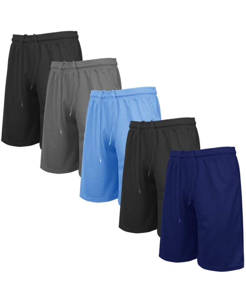 Men's 5-Pack Lightweight Breathable Moisture Wicking Mesh Shorts
