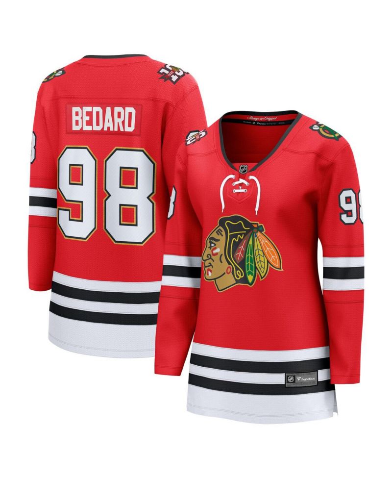 Women's Connor Bedard Red Chicago Blackhawks Centennial Breakaway Player Jersey
