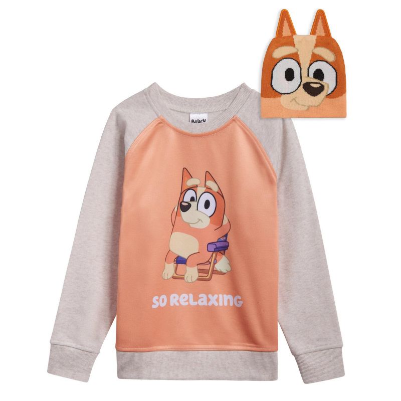Little Boys (6-8) Bingo Fleece Sweatshirt and Gauze Hat