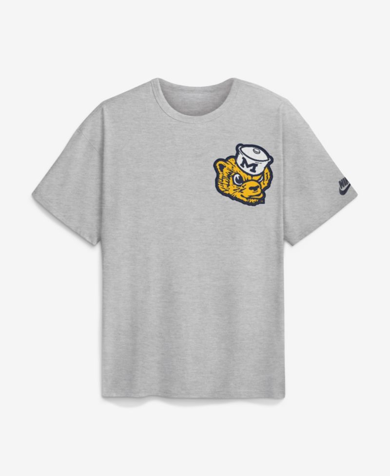 Men's Heather Gray Michigan Wolverines Legacy Logo Max90 T-Shirt
