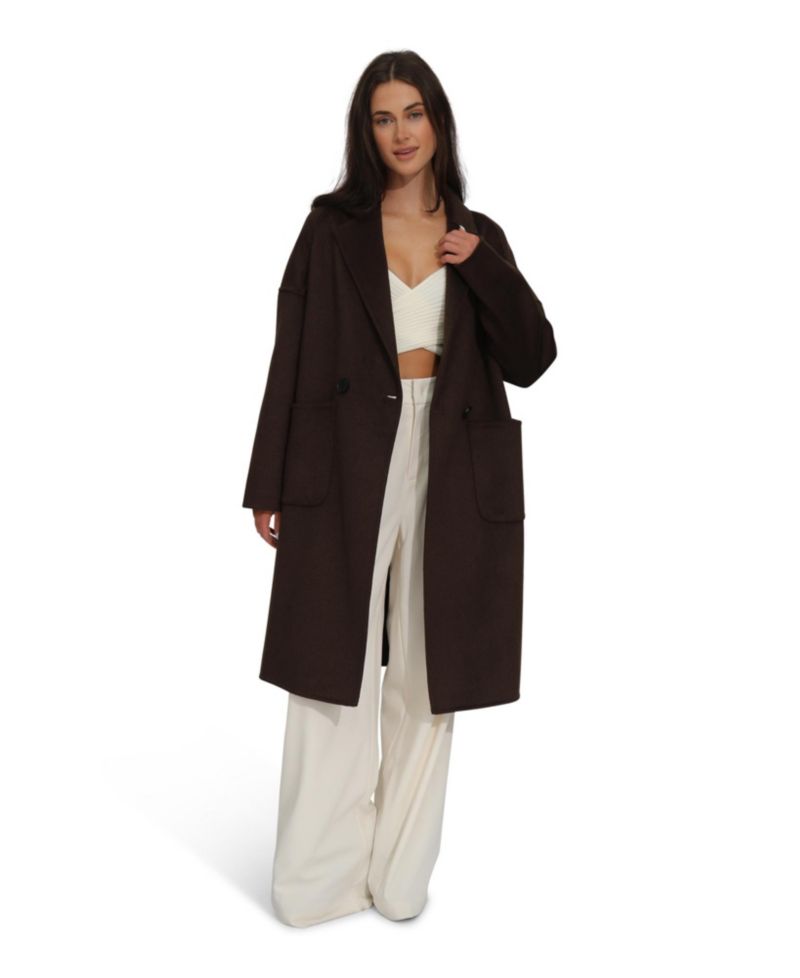 Women's Publisher Double-Breasted Wool Blend Coat