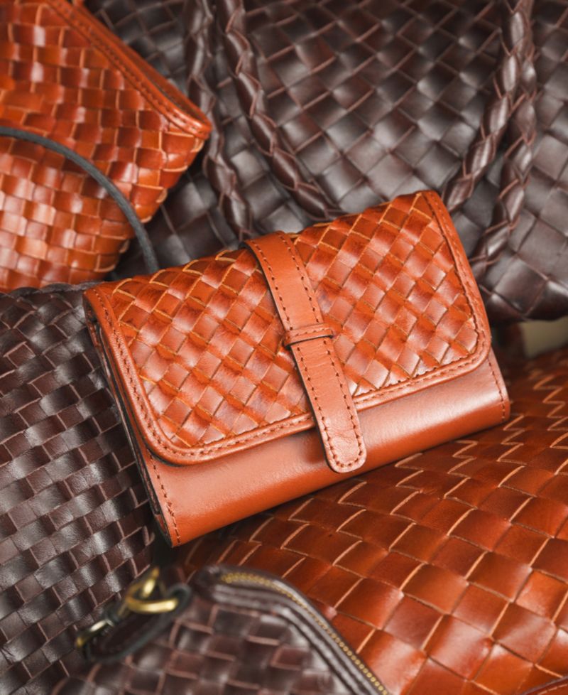 Perla Woven Leather Wallet