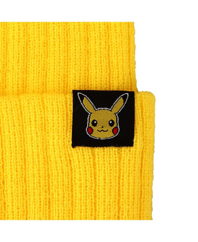 Men's Pikachu Inspired Adult Unisex Yellow Cuff Beanie
