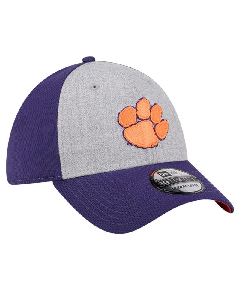 Men's Heather Gray/Purple Clemson Tigers Two-Tone 39THIRTY Flex Hat