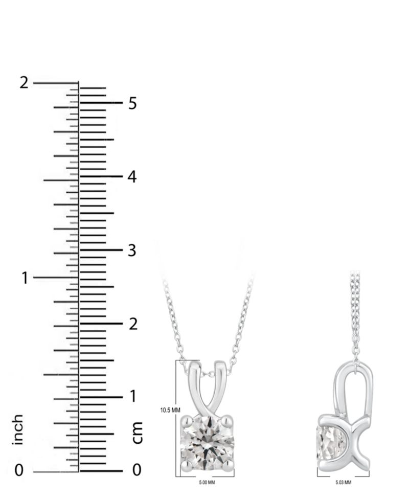 GIA Certified Diamond Solitaire Diamond 18" Pendant Necklace (1/2 ct. t.w.) in 14k White Gold