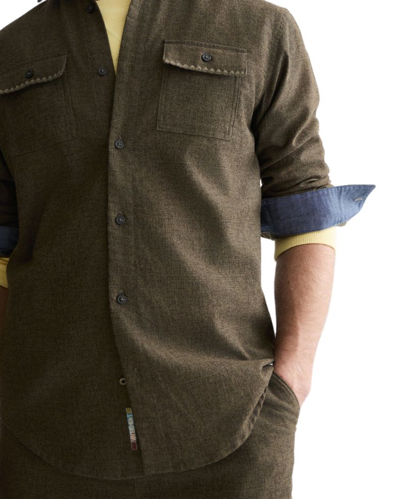 Men's Melange Long-Sleeve Shirt