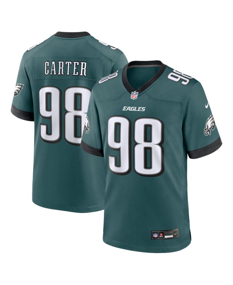 Men's Jalen Carter Midnight Green Philadelphia Eagles Team Game Jersey