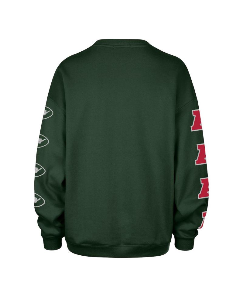 Women's Green New York Jets Go Big Oversized Pullover Sweatshirt