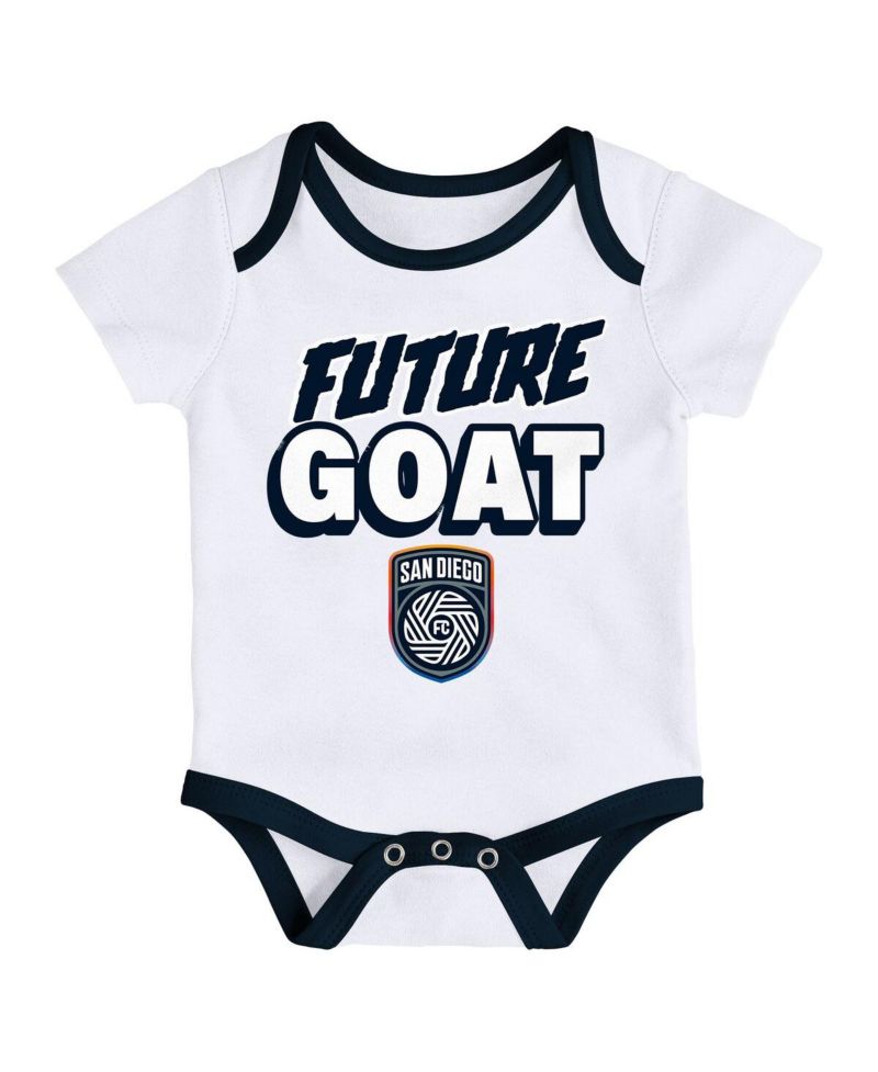 Newborn 3-Pack Navy/Heather Gray San Diego FC Loyal Buddies Bodysuit Set