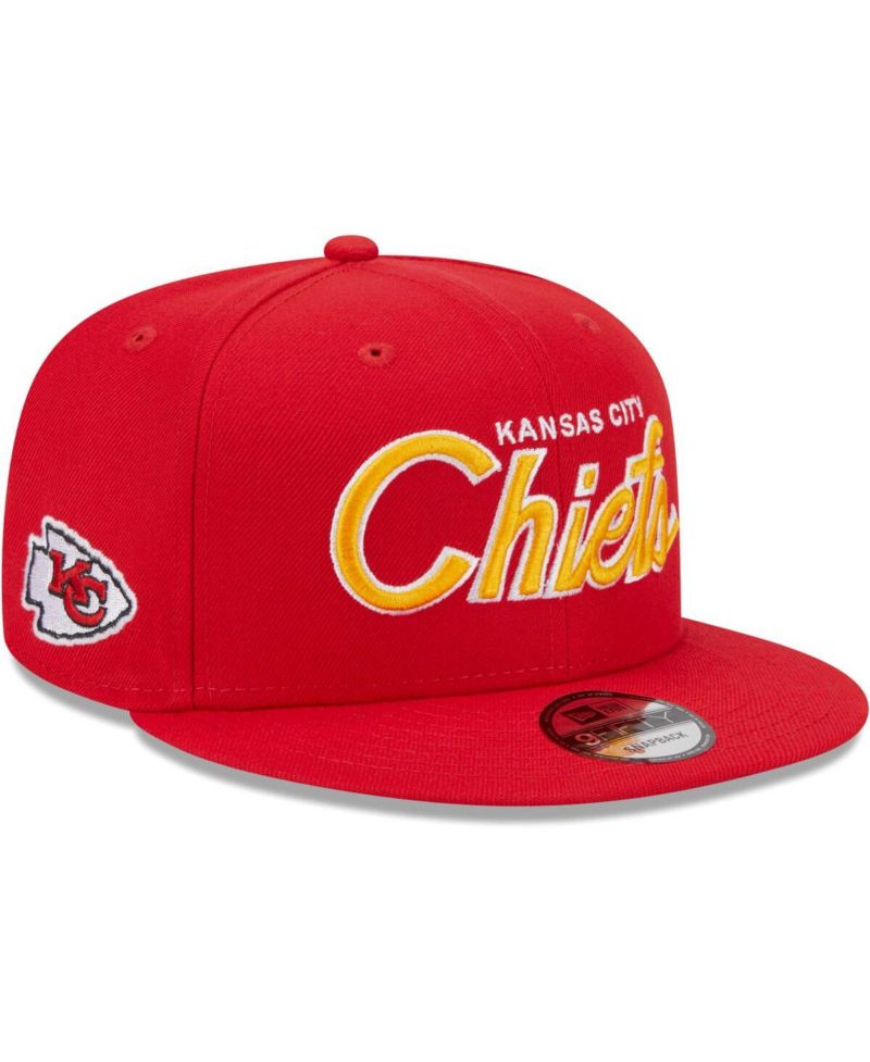 Men's Red Kansas City Chiefs Main Script 9FIFTY Snapback Hat