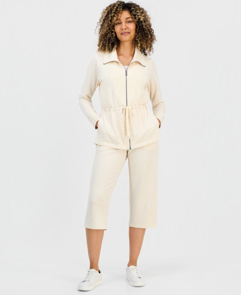 Petite LuxLounge French Terry Chunky Zip Jacket