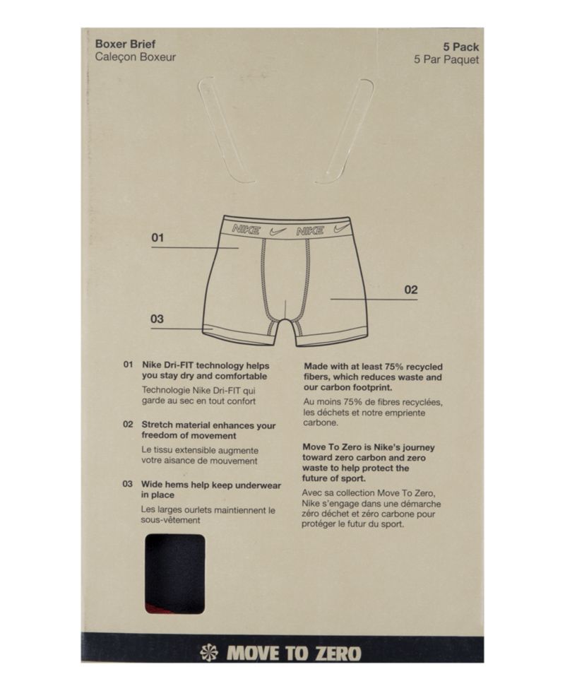 Нижнее белье-боксеры из полиэстера Dri-FIT Color Pop Boxer Briefs для больших мальчиков, 5 упаковок