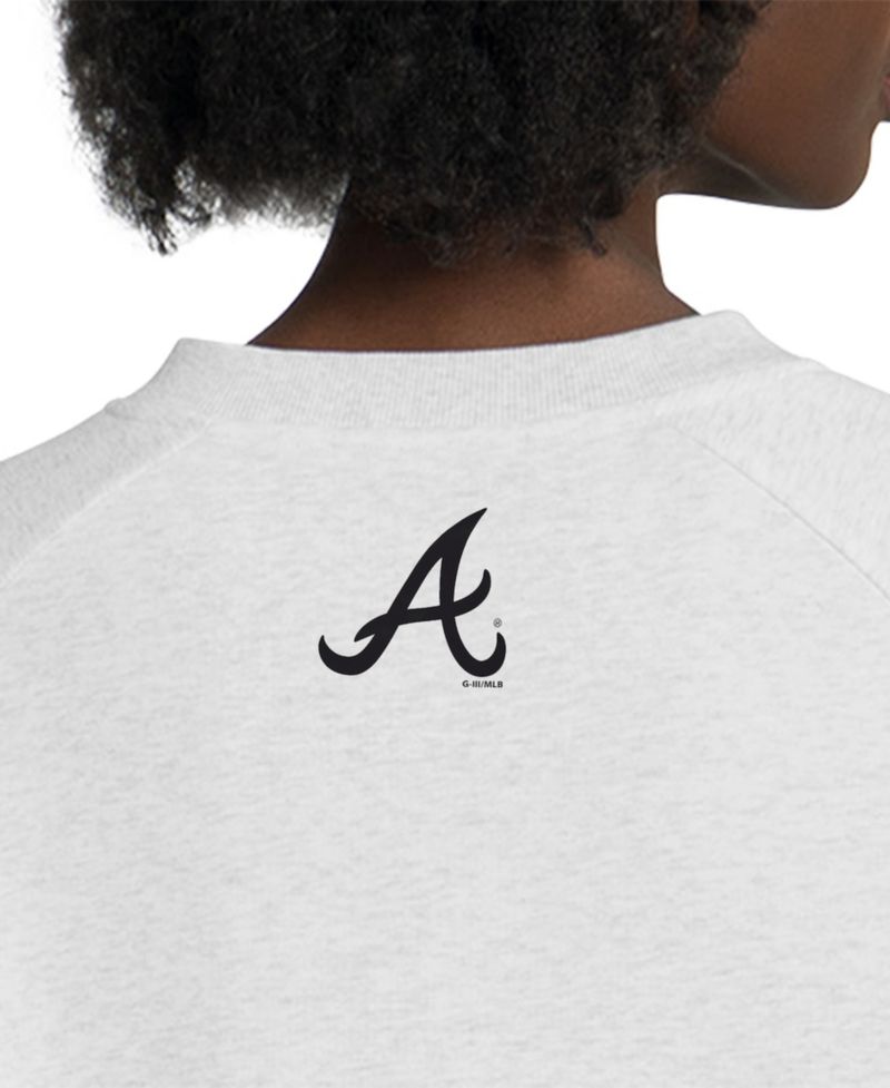 Women's Gray Atlanta Braves Show Up Fashion Cropped V-Neck Sweatshirt
