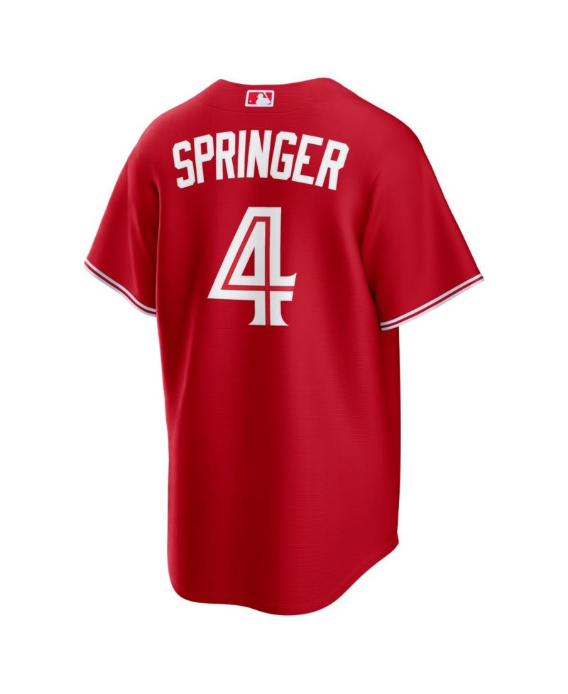 Men's George Springer Red Toronto Blue Jays Canada Day Replica Jersey